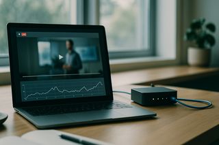 ライブ配信の映像とトラフィックグラフが並ぶ配信監視ルームのモニター群
